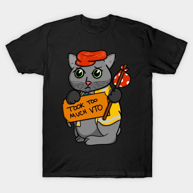 Took Too Much VTO Swagazon Cat T-Shirt by Swagazon